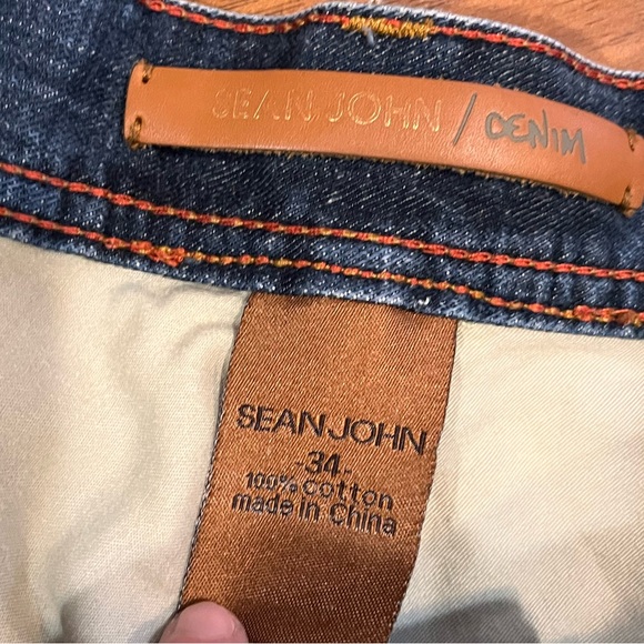 Sean John mens jeans tag 34 (35x34) blue cotton baggy Relaxed Straight hip hop - Picture 4 of 12